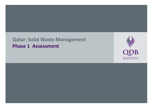 Qatar: Solid Waste Management Phase 1 Assessment