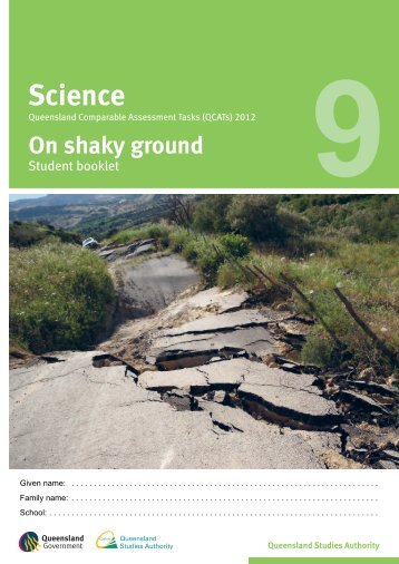 2012 QCAT Year 9 Science â Student booklet - Queensland ...