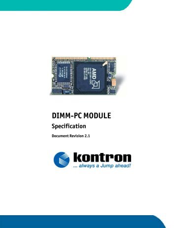 DIMM-PC MODULE Specification