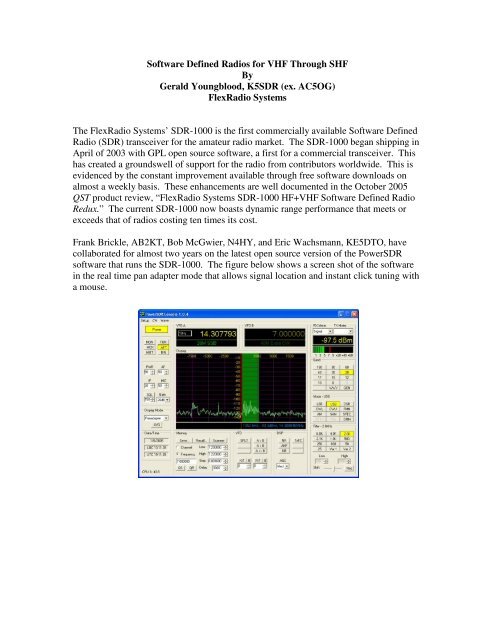 Software Defined Radios for VHF Through SHF By Gerald ... - TAPR