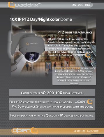 10X IP PTZ Day/Night color Dome - Quaddrix Technologies