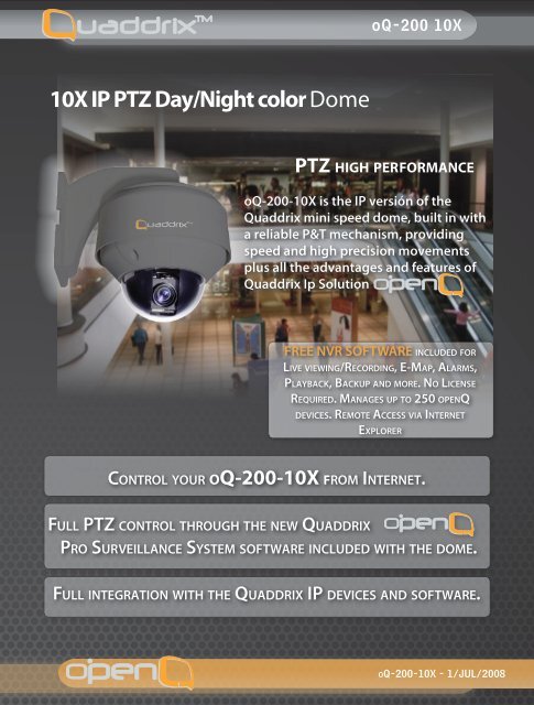 10X IP PTZ Day/Night color Dome - Quaddrix Technologies