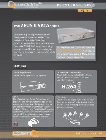 DVR ZEUS II SATASERIES - Quaddrix Technologies