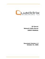 QT-Server Network Video Server USER'S MANUAL - Quaddrix ...