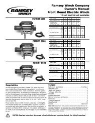 Ramsey Winch Company Owner's Manual Front Mount ... - Quadratec