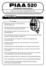 520 Ion Yellow Fog Halogen Lamp Kit installation instructions - Piaa