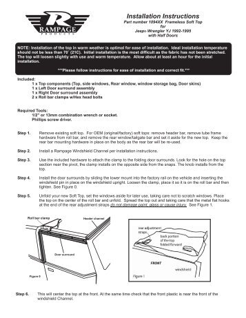 Installation Instructions - Rampage Products