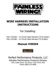 For Installing - Painless Wiring