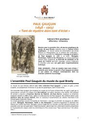 PAUL GAUGUIN (1848 – 1903) « Tant de mystère dans tant d'éclat ...