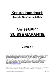 Kontrollhandbuch SwissGAP / SUISSE GARANTIE - Agrosolution AG