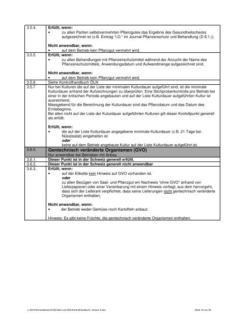 Kontrollhandbuch SwissGAP / SUISSE GARANTIE - Agrosolution AG