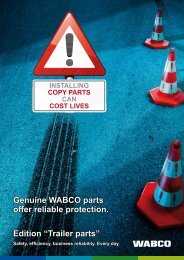 Genuine WABCO parts offer reliable protection. - QualitÃ¤t ist Mehrwert