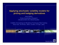 Applying stochastic volatility models for pricing and hedging ...