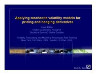 Applying stochastic volatility models for pricing and hedging ...