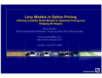 Levy Models in Option Pricing - Hans Buehler