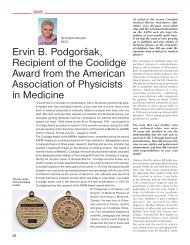Ervin B. Podgoršak, Recipient of the Coolidge ... - Quark Magazine