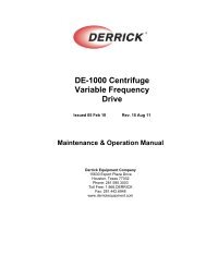 DE-1000 Centrifuge Variable Frequency Drive - Derrick Equipment ...