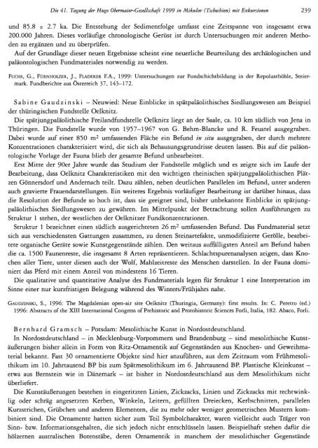 Die 41. Tagung der Hugo Obermaier-Gesellschaft ... - Quartaer.eu