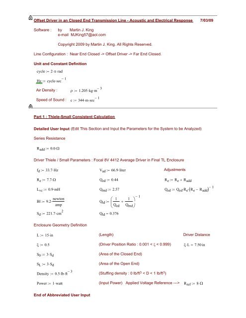 Closed End Tl Worksheet
