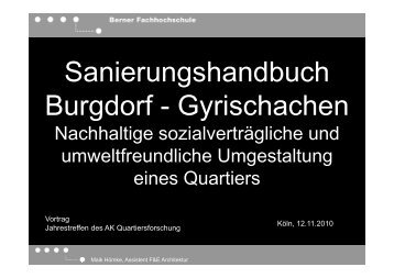 Sanierungshandbuch Burgdorf - Gyrischachen