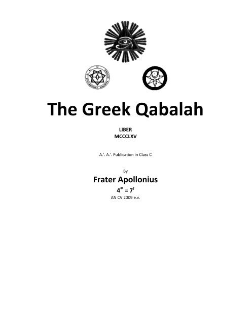 The Greek Qabalah - Astron Argon