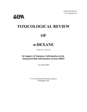 Toxicological Review of n-Hexane (CAS No. 110-54-3) (PDF)