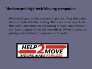 Modern and high tech Moving companies