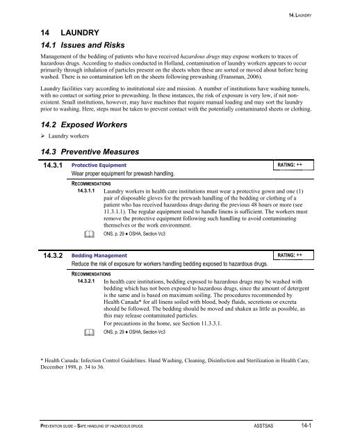 Prevention Guide - Safe Handling of Hazardous Drugs - Irsst