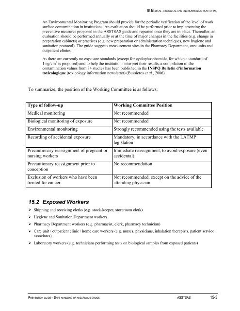 Prevention Guide - Safe Handling of Hazardous Drugs - Irsst