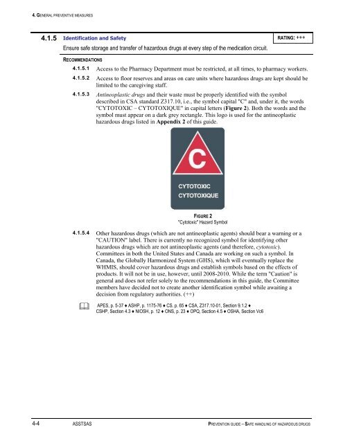 Prevention Guide - Safe Handling of Hazardous Drugs - Irsst