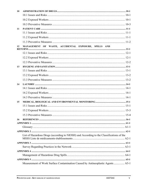 Prevention Guide - Safe Handling of Hazardous Drugs - Irsst