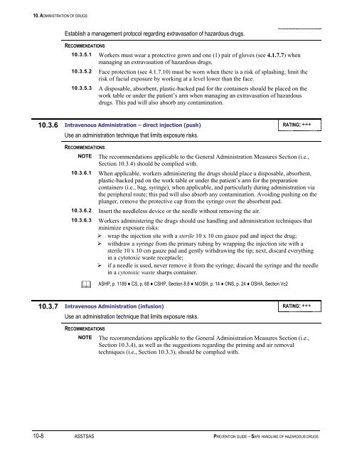 Prevention Guide - Safe Handling of Hazardous Drugs - Irsst