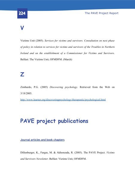 The Pave Project Report - Queen's University Belfast