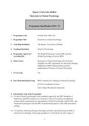 Programme Specification 2012 / 13 - Queen's University Belfast