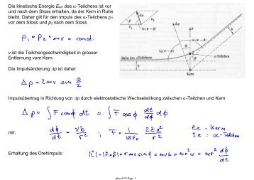 Die kinetische Energie Ekin des α-Teilchens ist vor und nach dem ...