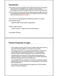 Introduction Particle Properties of Light