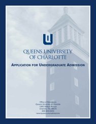 pplication for ndergraduate dmission - Queens University of Charlotte