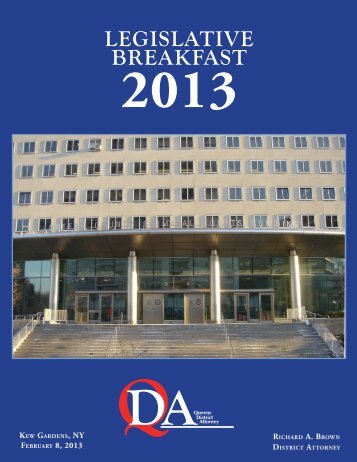 2013 Legislative Breakfast Book - Queens County District Attorney