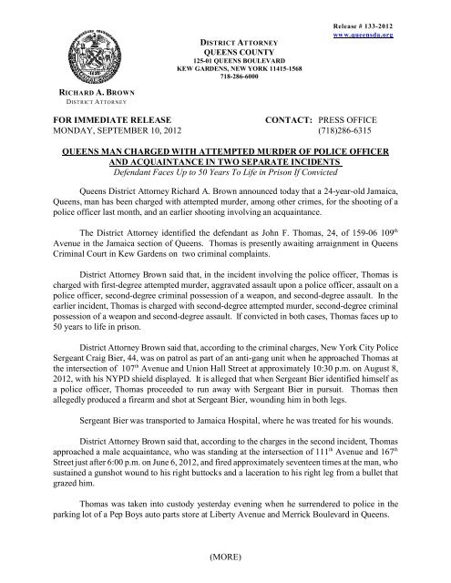 QUEENS MAN CHARGED WITH ATTEMPTED MURDER OF ...