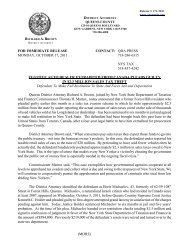 for immediate release contact - Queens County District Attorney