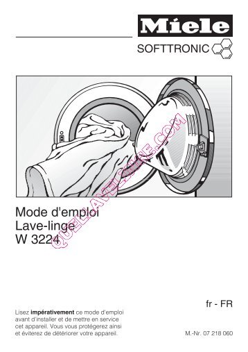 Mode d'emploi Lave-linge W 3224 - Quel lave-linge