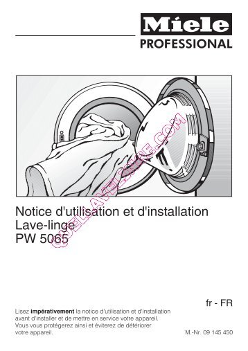 Notice d'utilisation et d'installation Lave-linge PW ... - Quel lave-linge