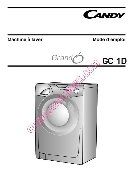 Machine Ã laver Mode d'emploi - Quel lave-linge