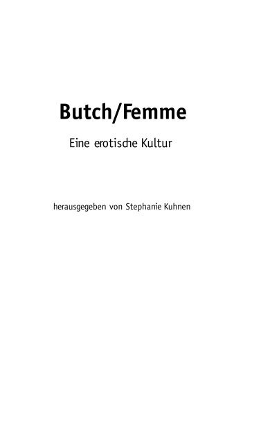 Â¥Â¥ Buch Butch/Femme - Querverlag
