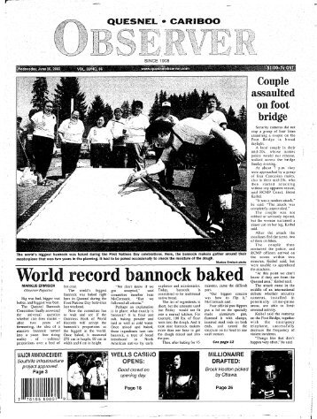 bannock baked - the Quesnel & District Museum and Archives