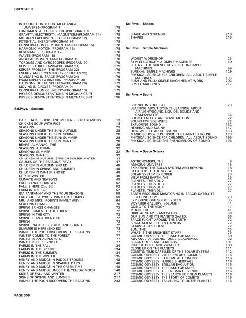 QUESTAR III SUBJECT/TITLE INDEX P ART & MUSIC: BAROQUE ...