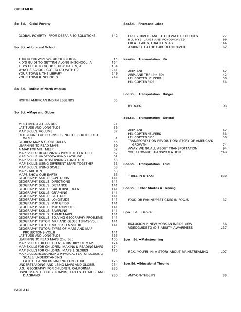 QUESTAR III SUBJECT/TITLE INDEX P ART & MUSIC: BAROQUE ...