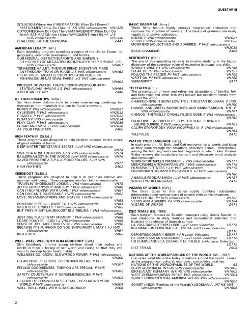 QUESTAR III SUBJECT/TITLE INDEX P ART & MUSIC: BAROQUE ...