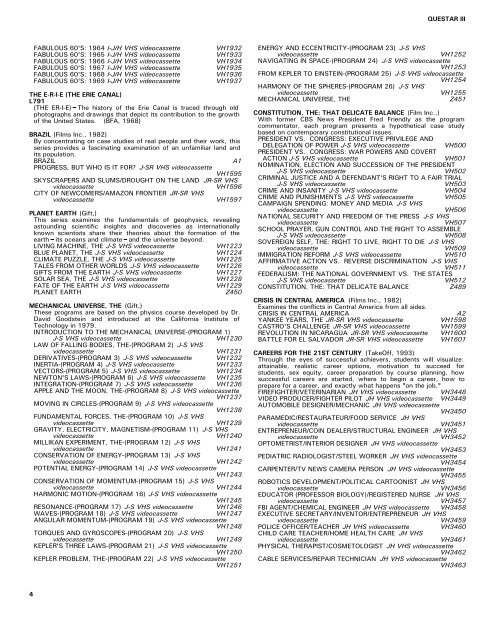 QUESTAR III SUBJECT/TITLE INDEX P ART & MUSIC: BAROQUE ...