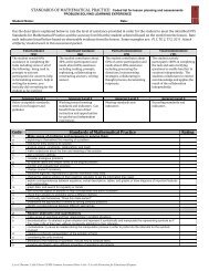 STANDARDS OF MATHEMATICAL PRACTICE: Coded list for lesson